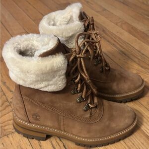 Timberland Women's Tan Fur-Lined Winter Boots Size 7.5